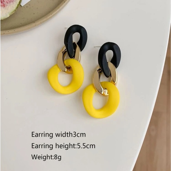 ๐๐ 3 / $20 ๐๐ Colorblock Chain Link Earrings - Picture 3 of 3